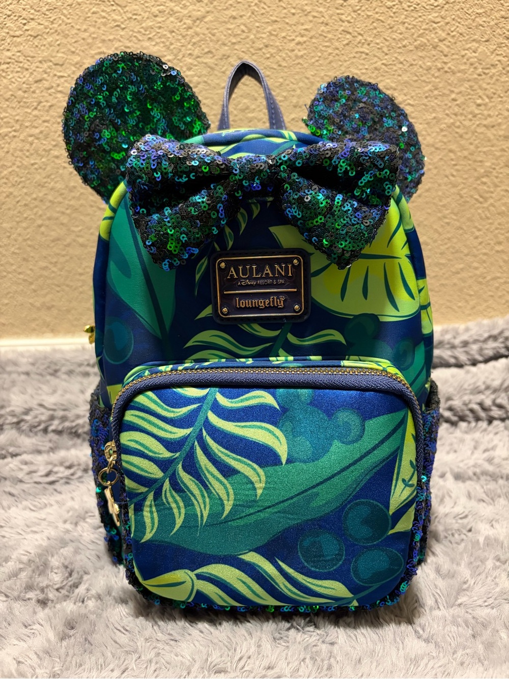 Loungefly Aulani Sequin Minnie Ears Mini Backpack